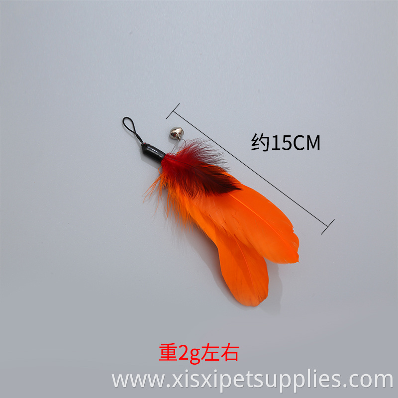 New orange series of four-section telescopic feather replacement cat teaser set